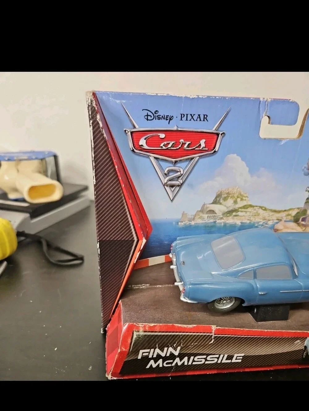 Disney Cars 2 FINN MCMISSILE Pullback Retrofriction 2010 Blue Car V3005
